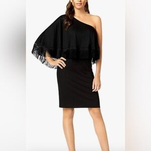 Trina Turk Jersey Fringe One Shoulder Dress